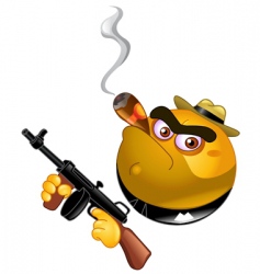 Gangster emoticon vector image