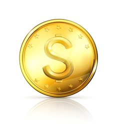 Gold coin vector image