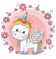 Cute cartoon unicorn vector image