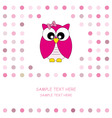 Owl pink vector image