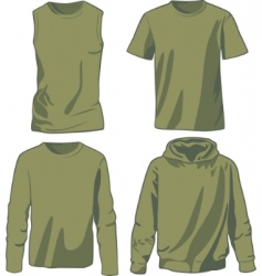 Set of khaki shirts vector image