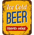 Vintage Beer Tin Sign vector image