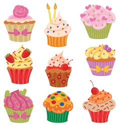 Cupcakes set Cupcakes set vector image