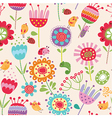 Funny bird seamless pattern vector image