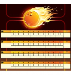 Bowling score card vector image