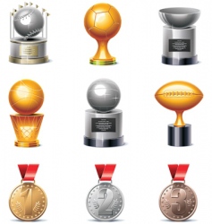 Sport trophies and medals vector image