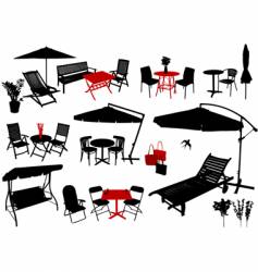 Furniture silhouettes vector image