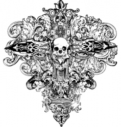 Cross skull illustration vector image