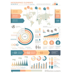 Retro color Infographics elements vector image