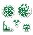 Celtic green knots patterns - vector image