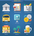 Travel icon set 1 vector image
