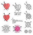 Set of hand knit labels and badges vector image