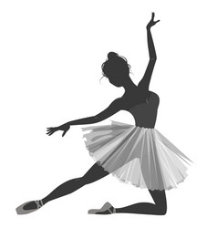Ballerina girl silhouette isolated on white Ballerina girl silhouette isolated on white vector image
