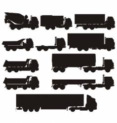 Truck silhouettes set vector image