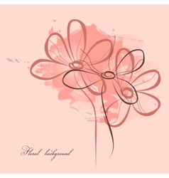 Pink floral painting vector image