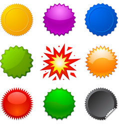 Starburst seals vector image