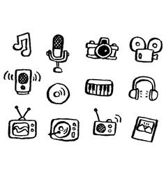 Doodle series media vector image