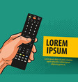 Tv television banner remote control comics vector image