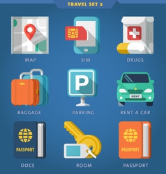 Travel icon set 2 vector image