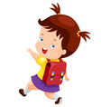 Cute girl back to school vector image
