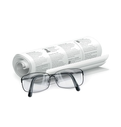 Newspaper and glasses vector image