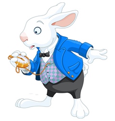 White Rabbit with pocket watch vector image