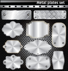 Metal plates set vector image