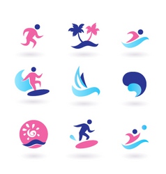 Water sport and vacation icons Water sport and vacation icons vector image