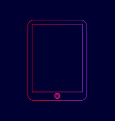 Computer tablet sign line icon with Computer tablet sign line icon with vector image