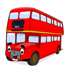 Smiling red bus vector image