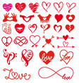 Heart and love big set Heart and love big set vector image