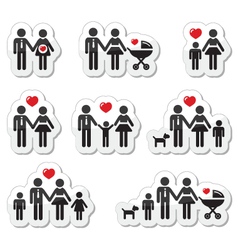 People icons - family baby pregnant woman coupl vector image