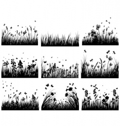 Meadow silhouettes vector image