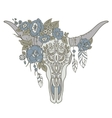 Decorative Indian bull skull with ethnic ornament vector image