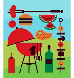 Backyard barbecue scene vector image