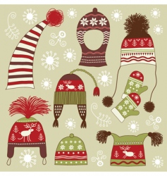 Nordic winter hats vector image