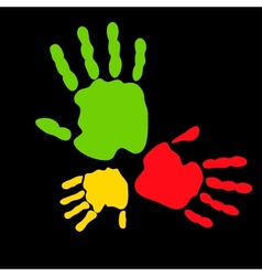 Colorful hand prints vector image