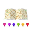 Map icon with Pin Pointers vector image