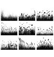 Meadow silhouettes vector image