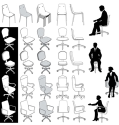 Office business chairs vector image