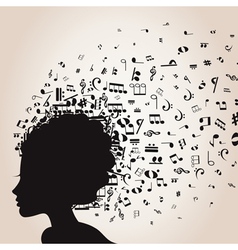 Musical female head vector image