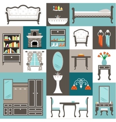 Set furniture vector image