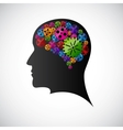 Gears in the mind profile vector image