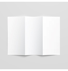 Blank trifold paper brochure vector image