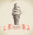 Ice cream hand drawn vector image