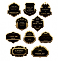 Set of golden labels and frames vector image