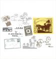 Travel passport stamps vector image