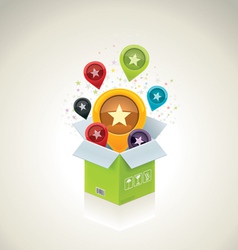 Open surprise box vector image