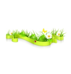 Ribbon in the grass vector image