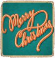 MERRY CHRISTMAS hand lettering vintage card vector image